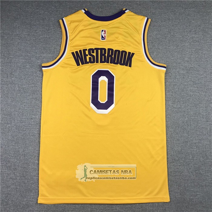 Camiseta Los Angeles Lakers Russell Westbrook NO 0 Icon 2020 Amarillo